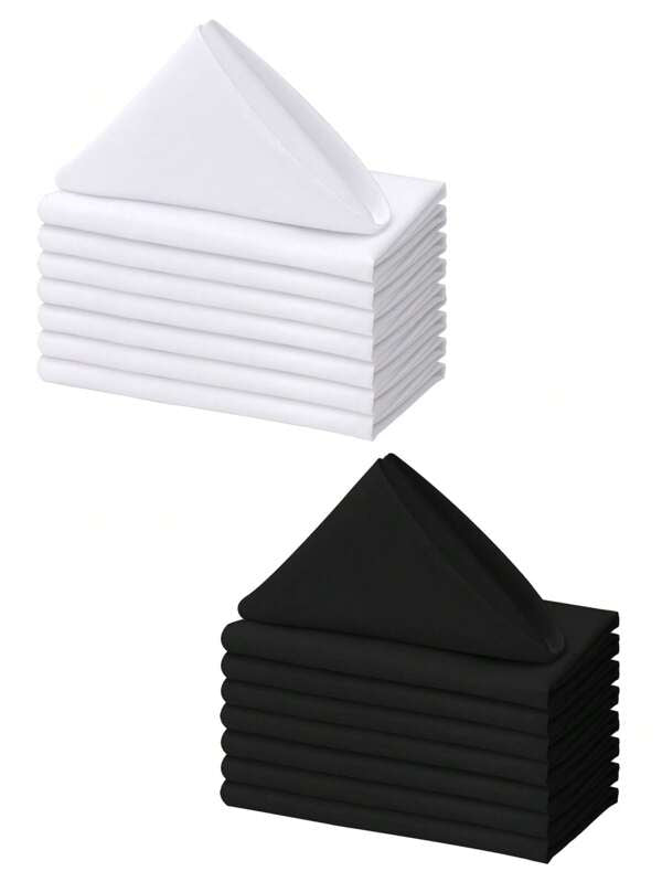 CozRhythm 6/10/20/50pcs White Cloth Napkins, Size 17x17 Inches/20x20 Inches, 100% Polyester Material, Washable, Suitable For Parties, Weddings And Banquets.